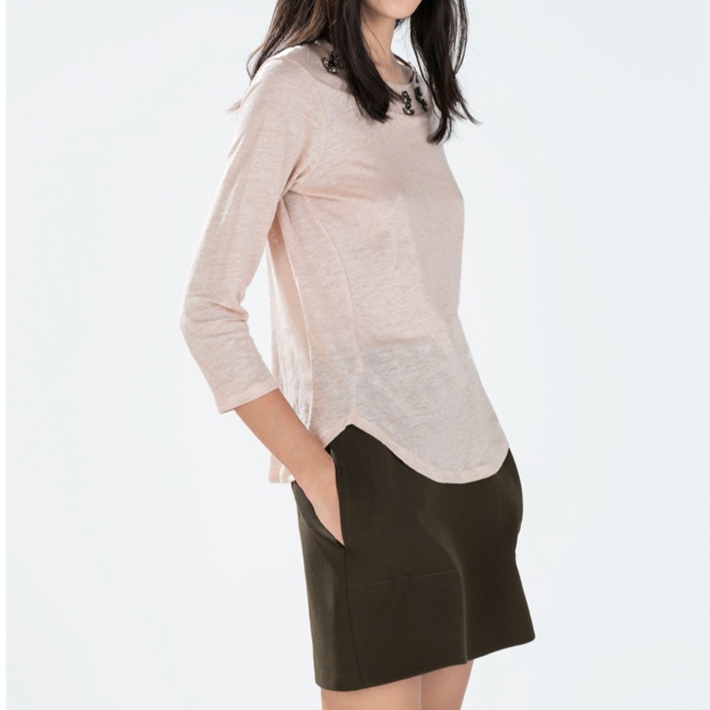 Zara Linen Top Size Large